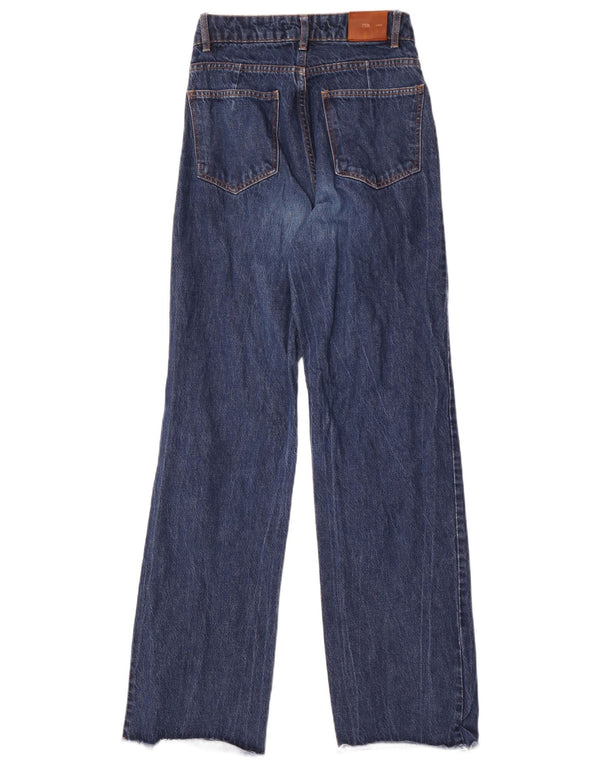 Zara Dame Jeans med brede ben EU 36 XS W26 L33 Marineblå bomuld