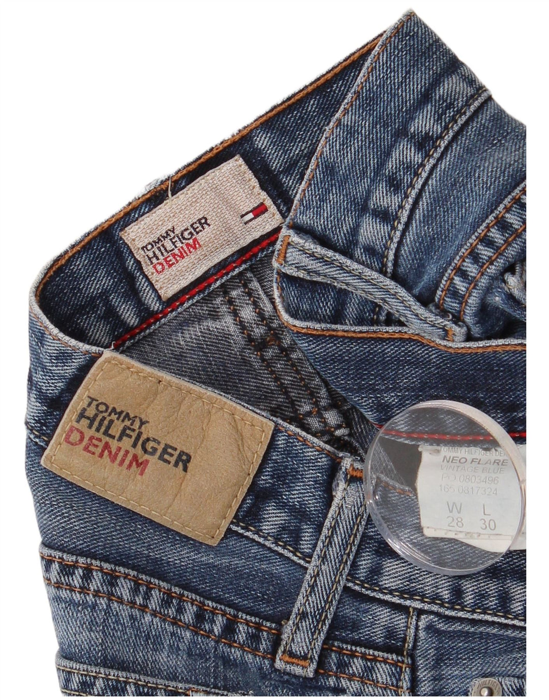 Tommy Hilfiger Dame Neo Flared Jeans W28 L30 Blå Bomuld