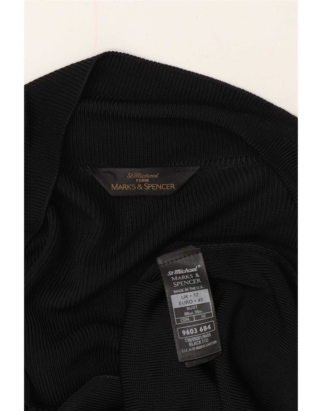 Marks & Spencer Dame Se Through Cardigan Sweater UK 12 Medium Black