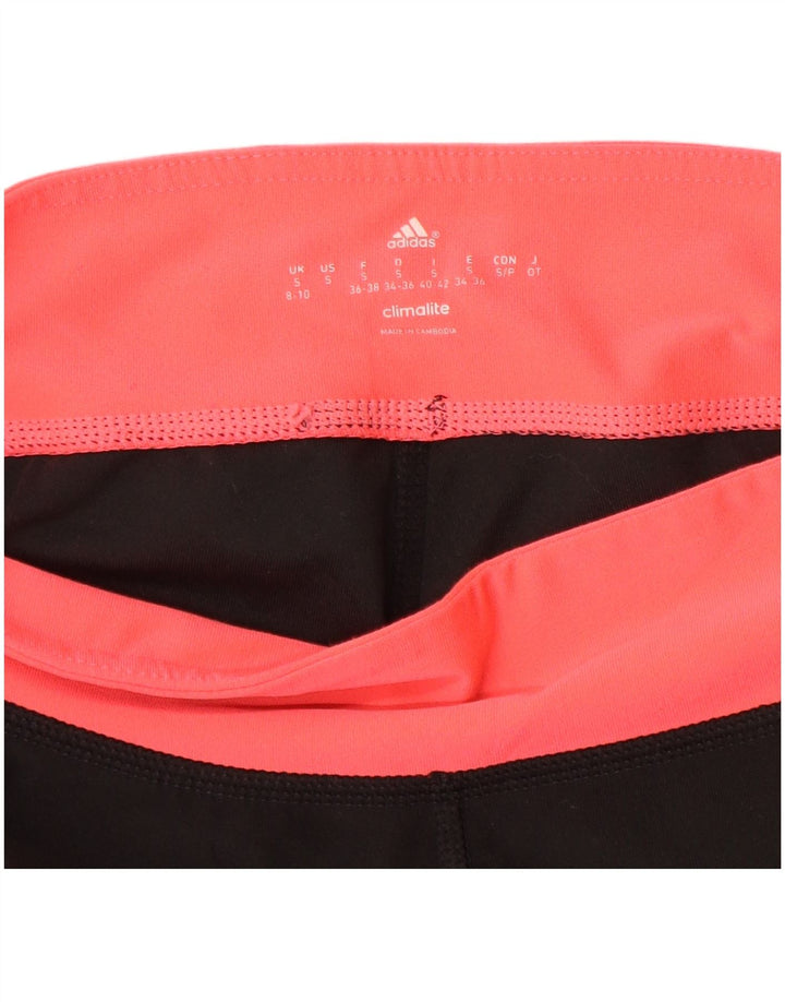 ADIDAS Womens Climalite Leggings UK 8/10 Small Black Colourblock