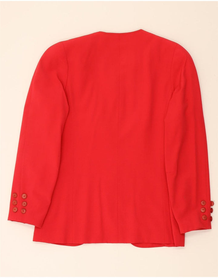YARELL Womens 3 Button Blazer Jacket UK 12 Medium Red Polyester Vintage Yarell and Second-Hand Yarell from Messina Hembry 