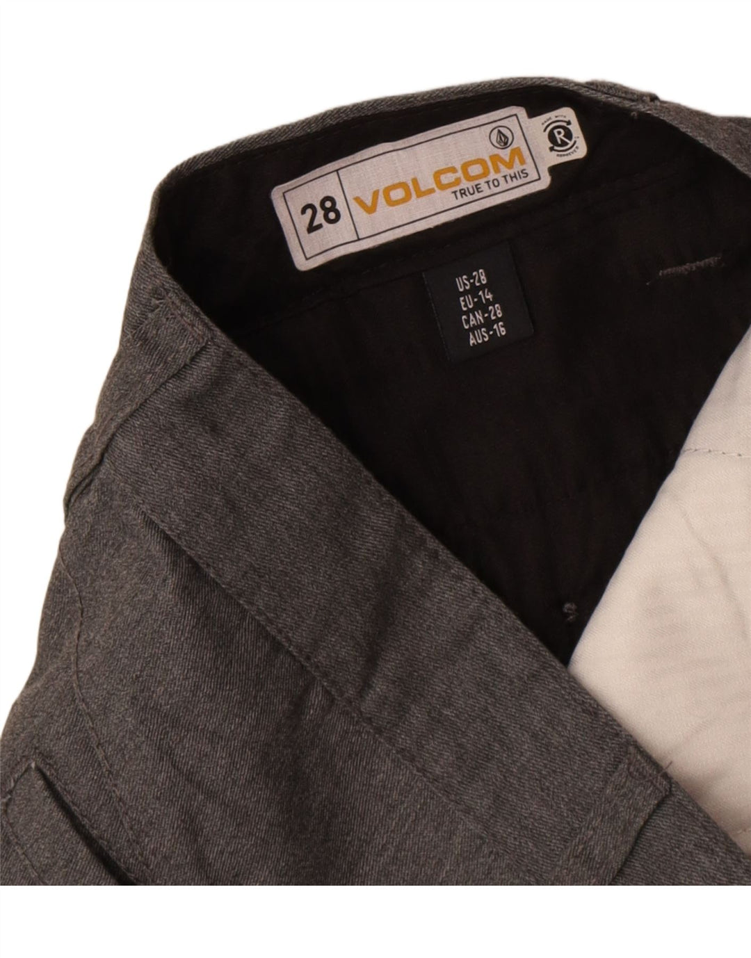 Volcom Herre Chino Shorts W28 Små Grå Polyester