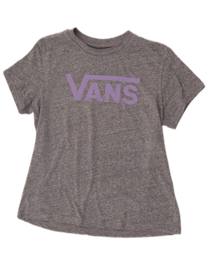 Vans Dame Grafisk T-Shirt Top UK 14 Stor Grå Flecked