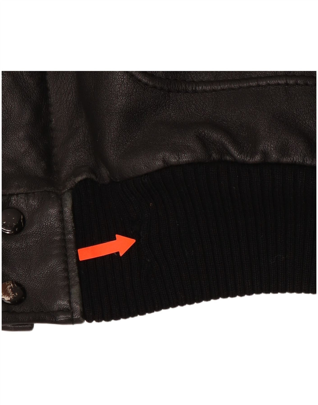 VINTAGE Military Læderjakke til mænd IT 54 2XL Sort Læder