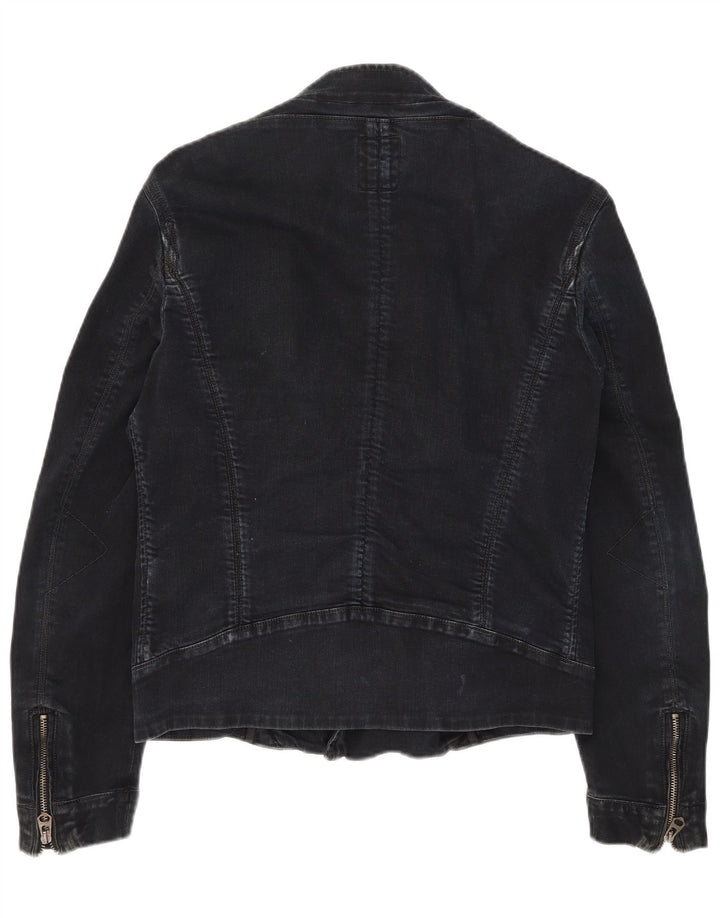 Guess Herre Denim Biker Jacket UK 36 Small Black Bomuld
