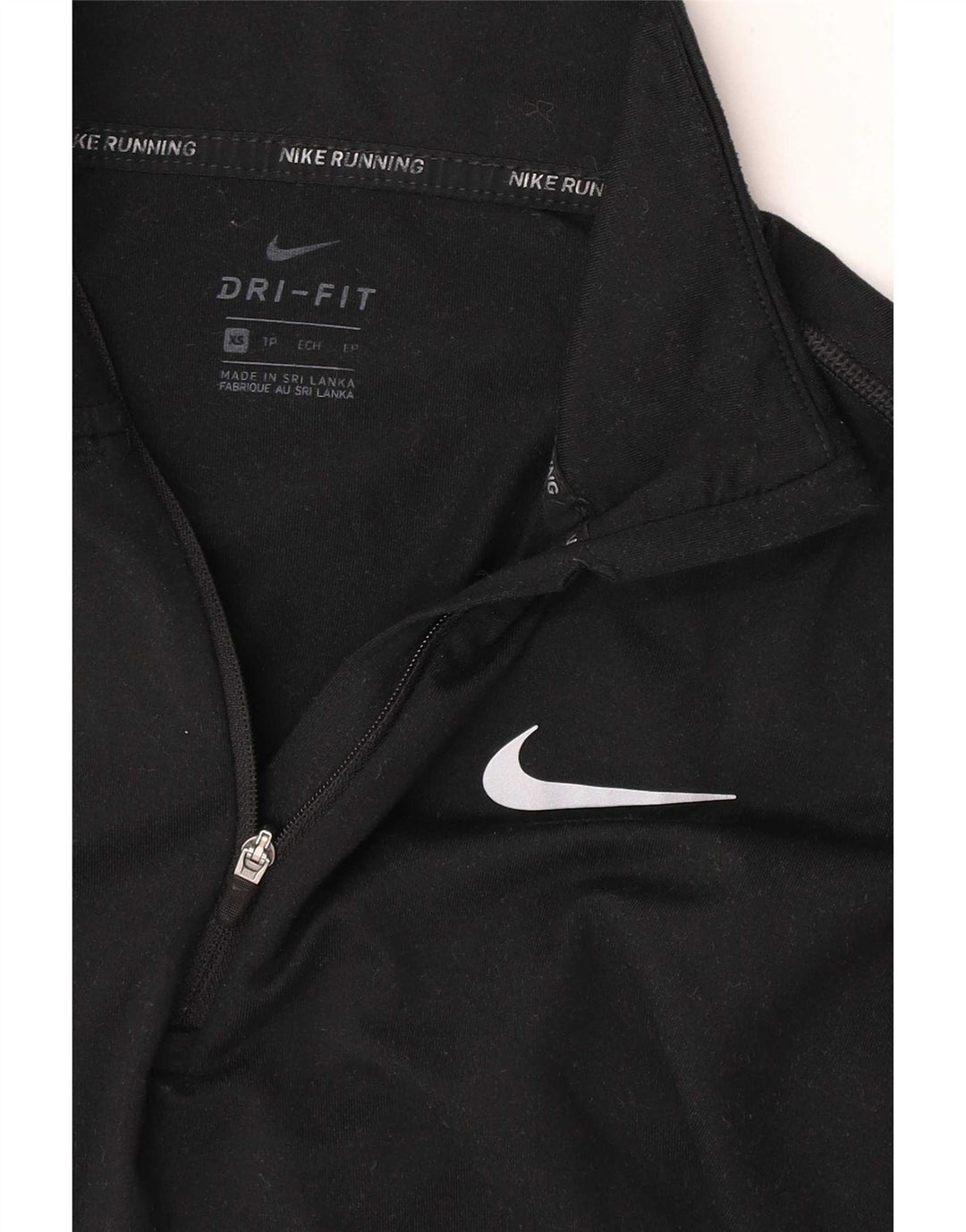 Nike Herre Dri Fit Zip Neck Top Langærmet XS Sort