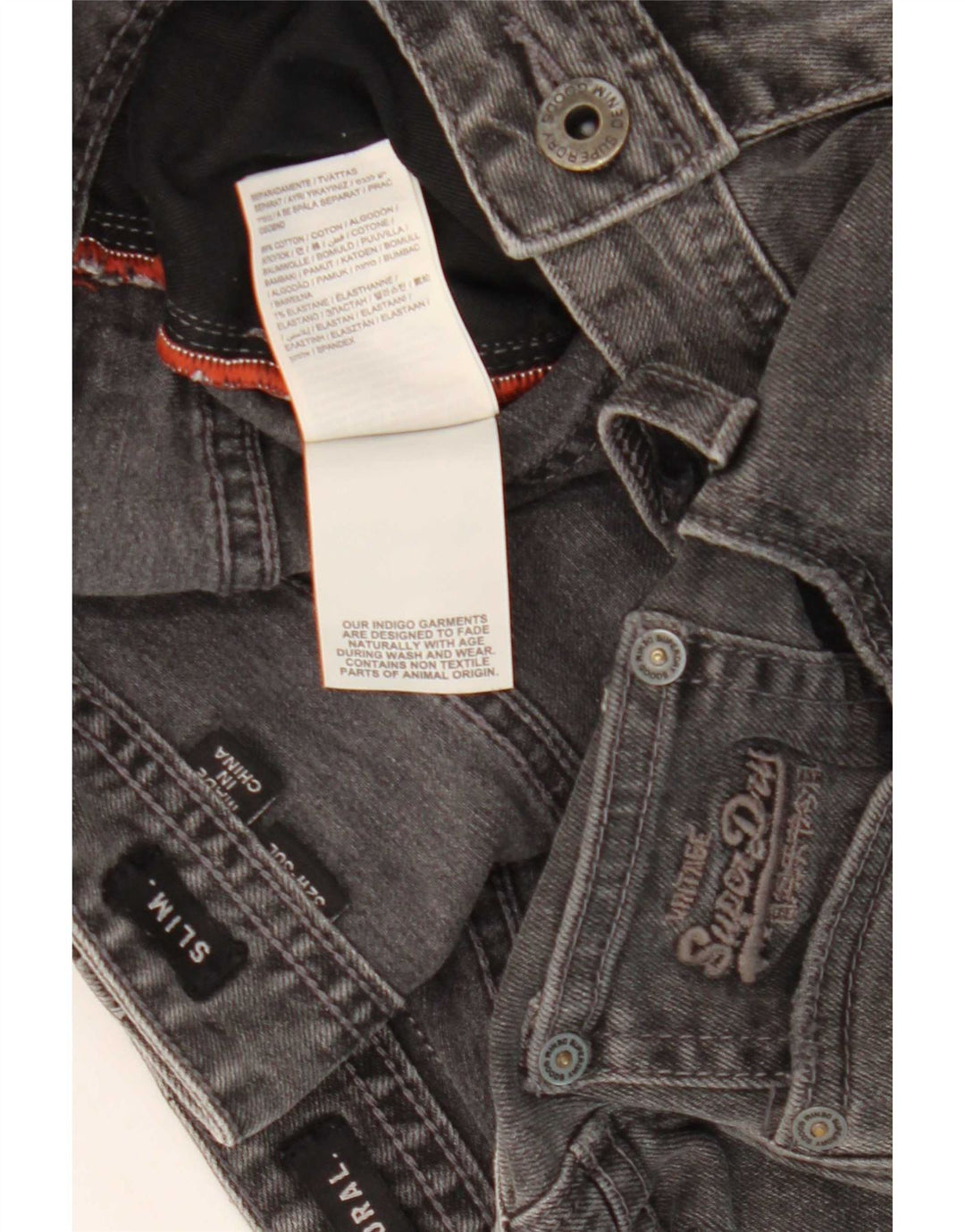 Superdry Herre Corporal Slim denimshorts W32 mellemgrå bomuld