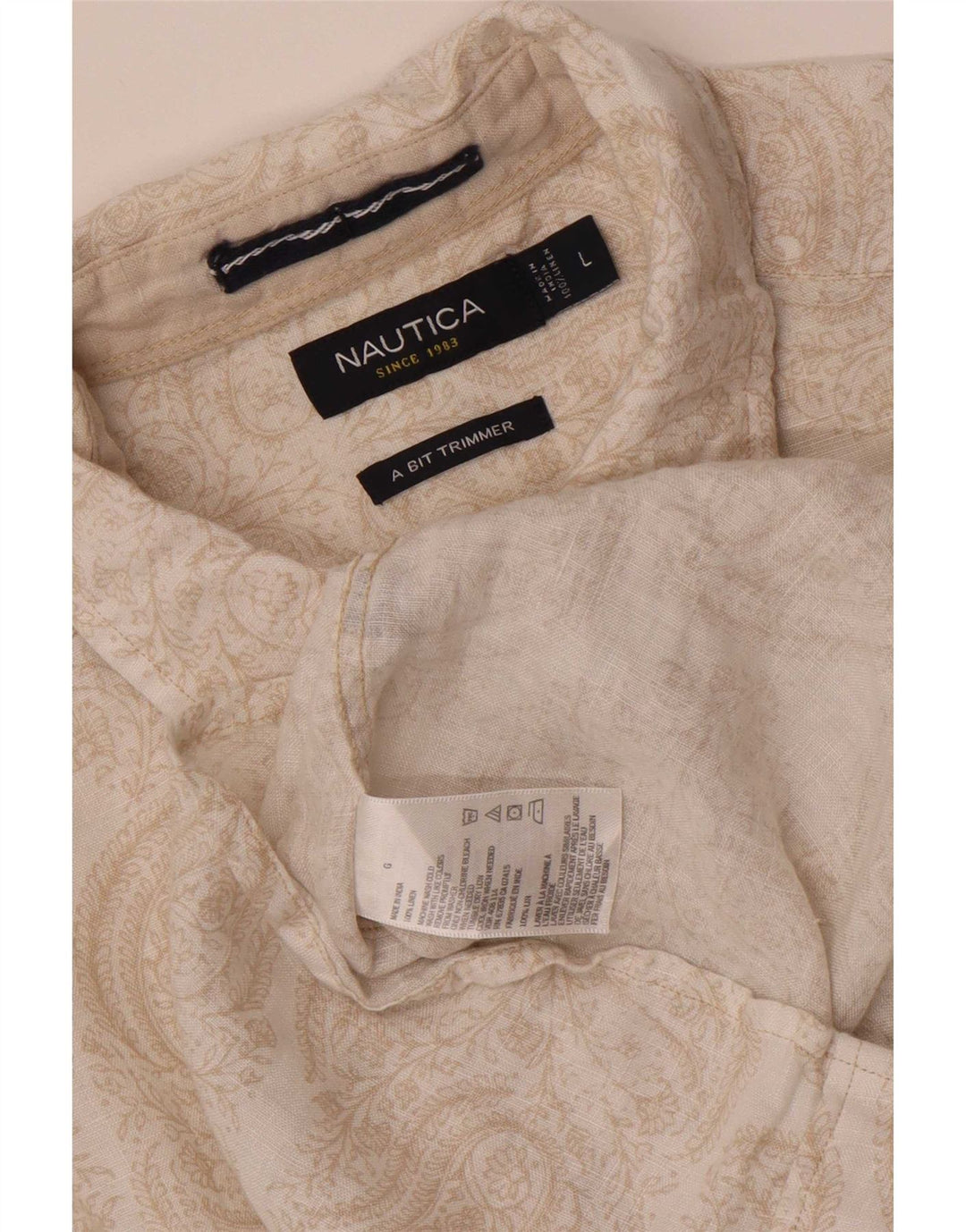 Nautica Herreskjorte Stor Beige Paisley Linned