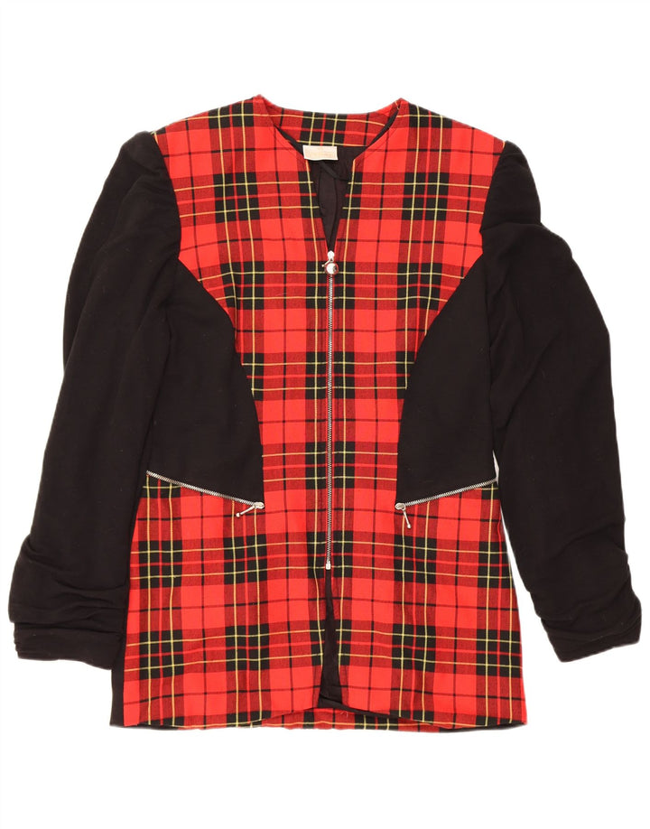 VERSE Womens Blazer Jacket EU 36 Small Red Colourblock Polyester