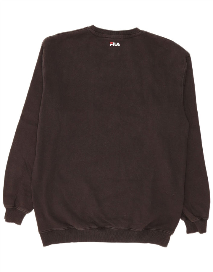 Fila Herre Grafisk Sweatshirt Jumper Medium Sort Bomuld