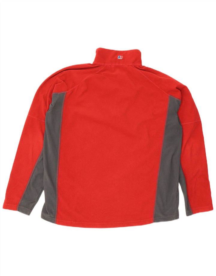 Berghaus Fleece Jumper med lynlås til mænd XL Rød Colourblock Polyester