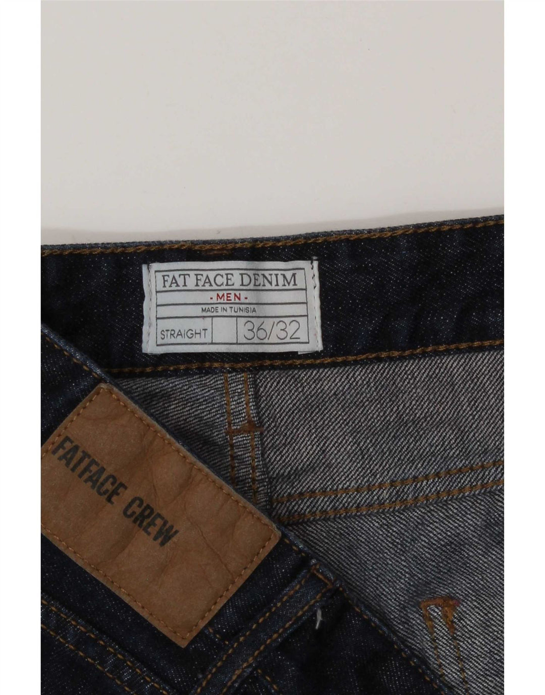 Fedt ansigt herre straight jeans W36 L32 marineblå bomuld