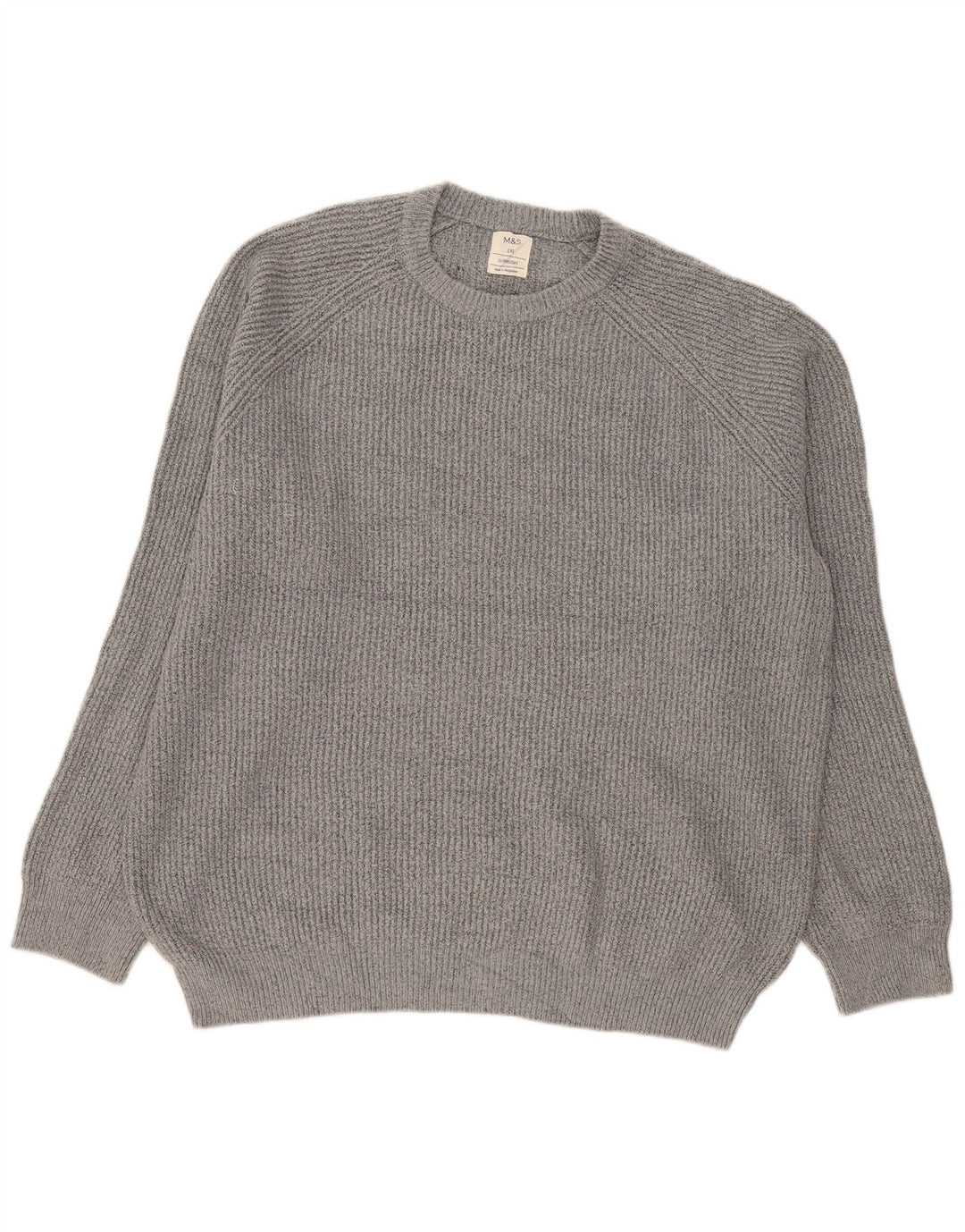 Marks & Spencer Herre sweater med rund hals 2XL grå polyamid
