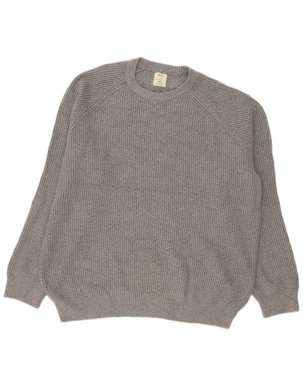 Marks & Spencer Herre sweater med rund hals 2XL grå polyamid