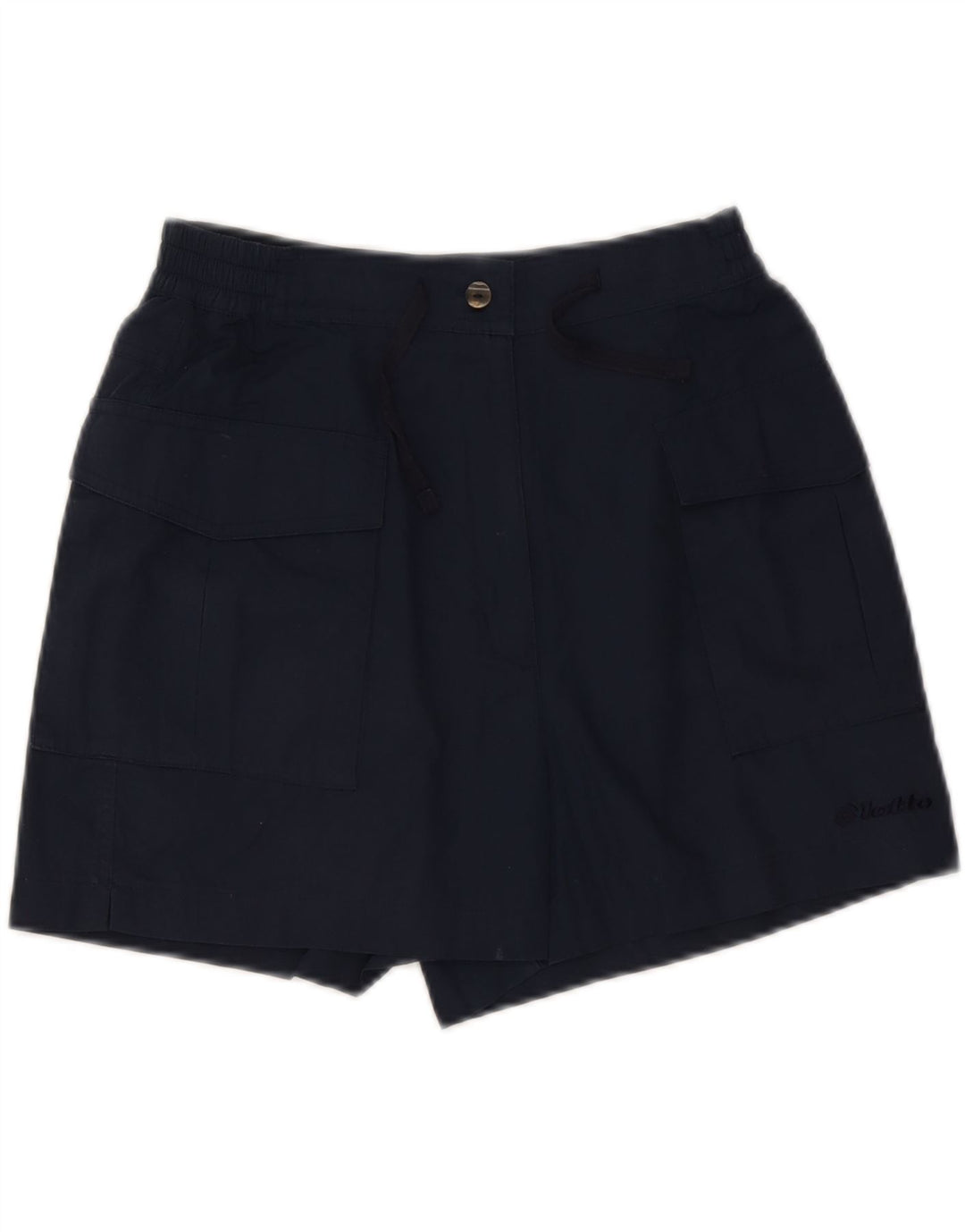 LOTTO Womens High Waist Cargo Shorts UK 12 Medium W28 Navy Blue Polyester Vintage Lotto and Second-Hand Lotto from Messina Hembry 