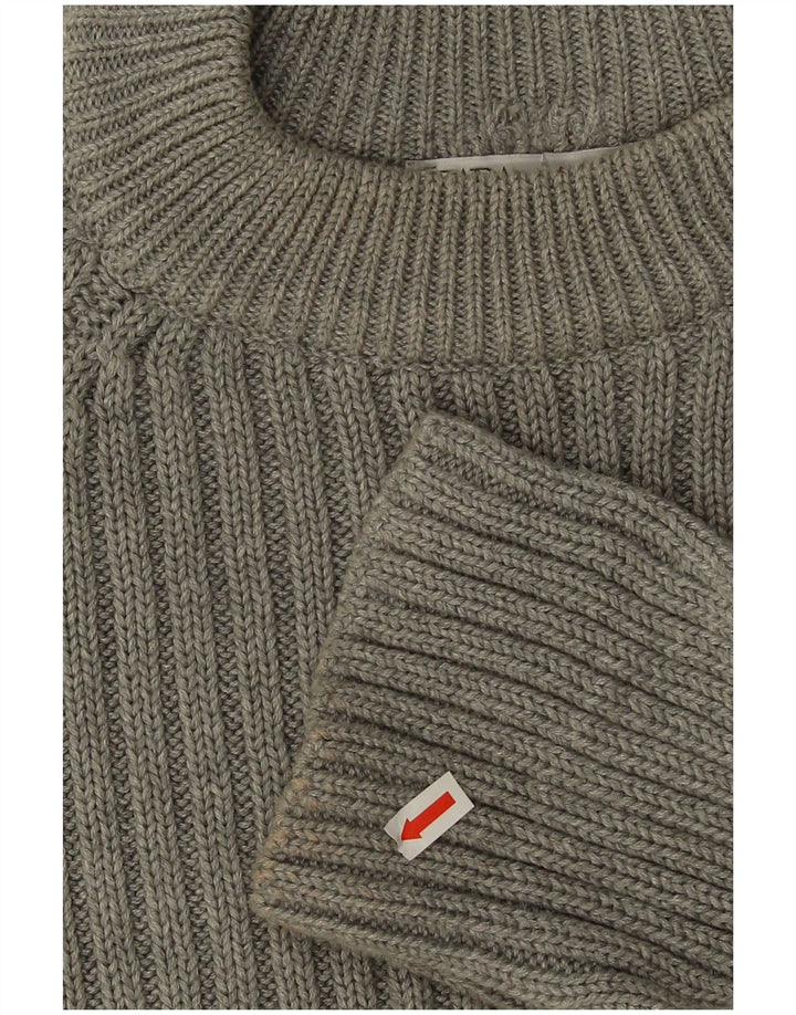 Zara Dame Crop Rundhals Jumper Sweater UK 14 Medium Grey Bomuld
