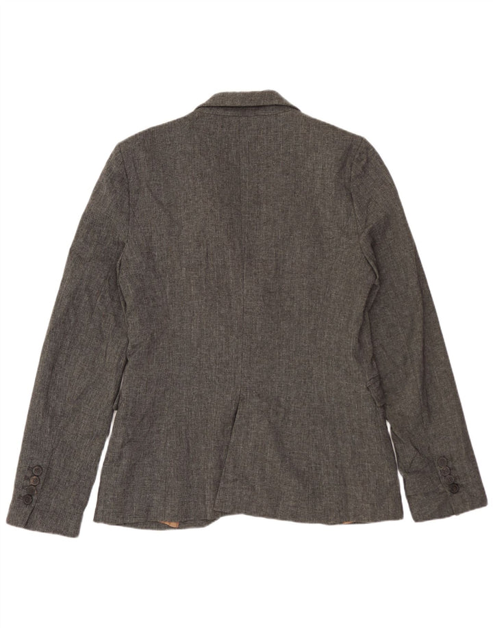 Zara Dame 1 Knap Blazer Jacket UK 12 Medium Grey Polyester