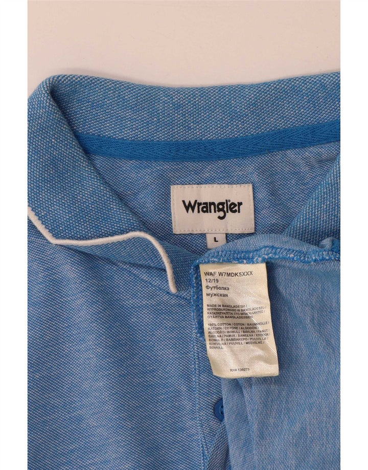 Wrangler herre poloskjorte stor blå bomuld
