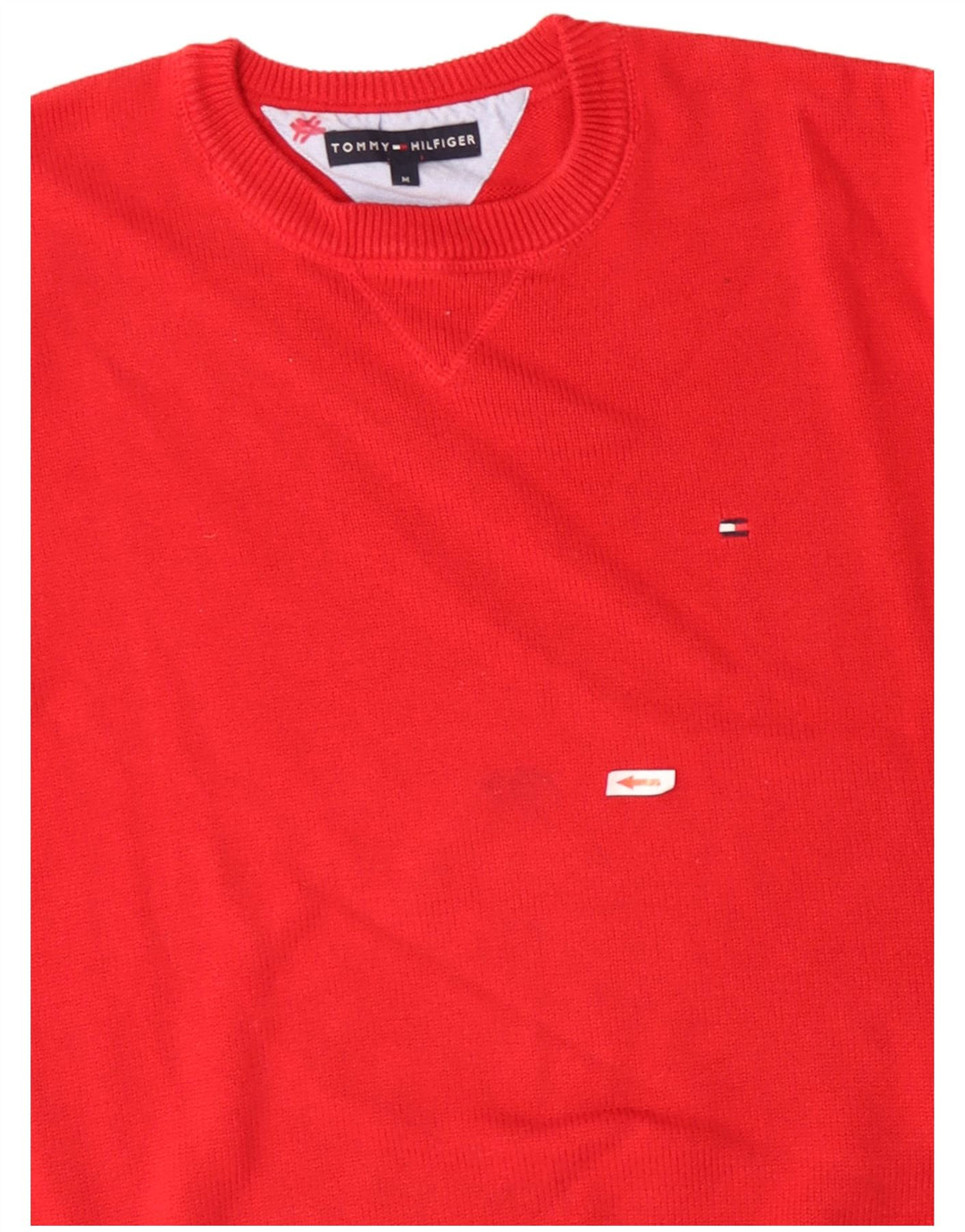 TOMMY HILFIGER Herre sweater med rund hals, medium rød bomuld