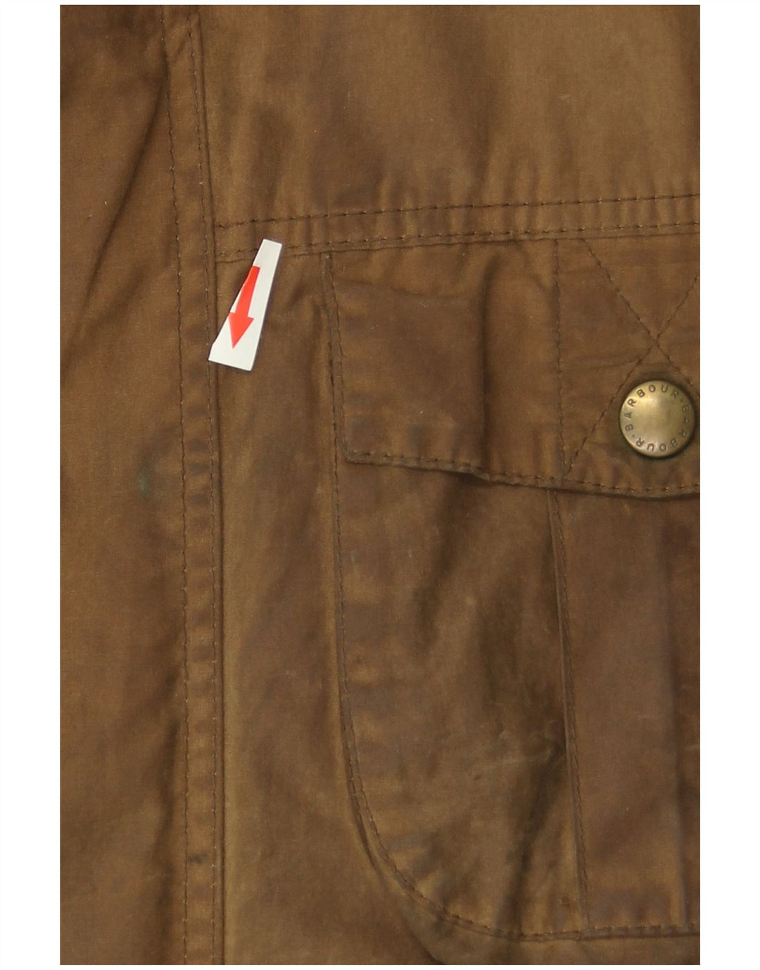 Barbour Herre vokset bomuldsjakke UK 40 Stor brun bomuld