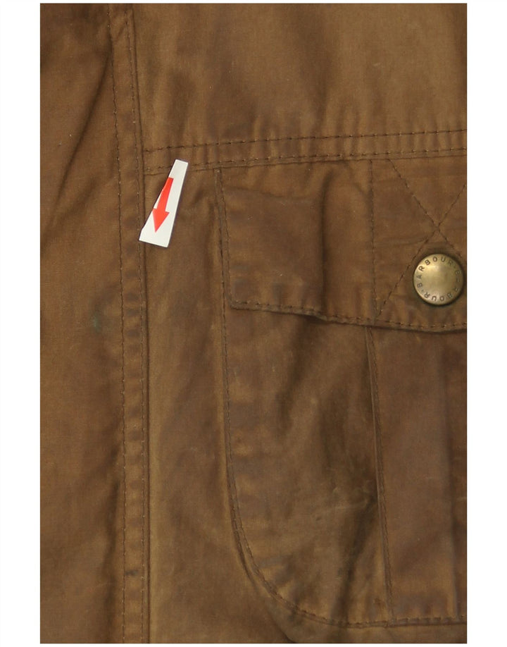 Barbour Herre vokset bomuldsjakke UK 40 Stor brun bomuld