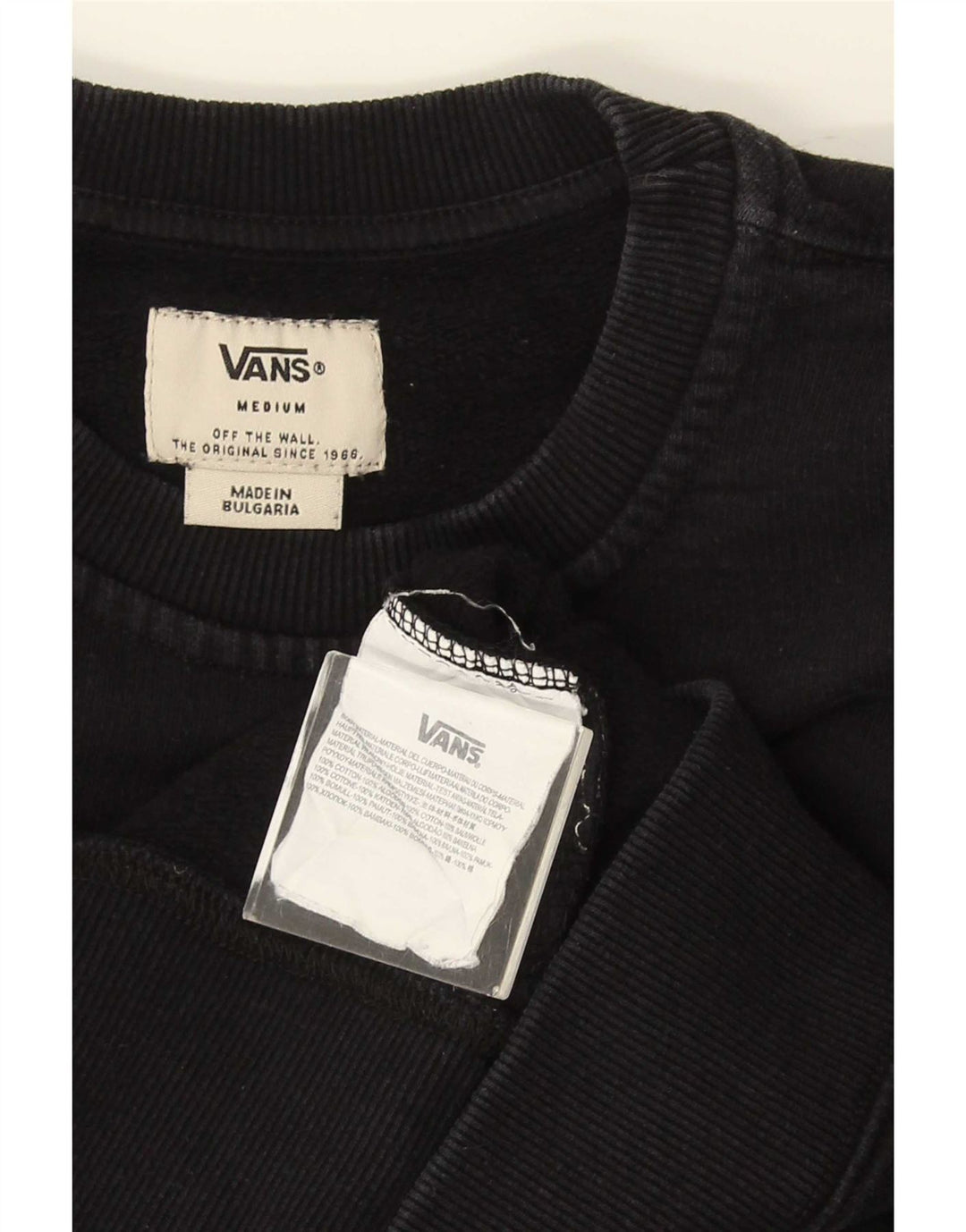 Vans Herre Sweatshirt Jumper Medium Sort Bomuld