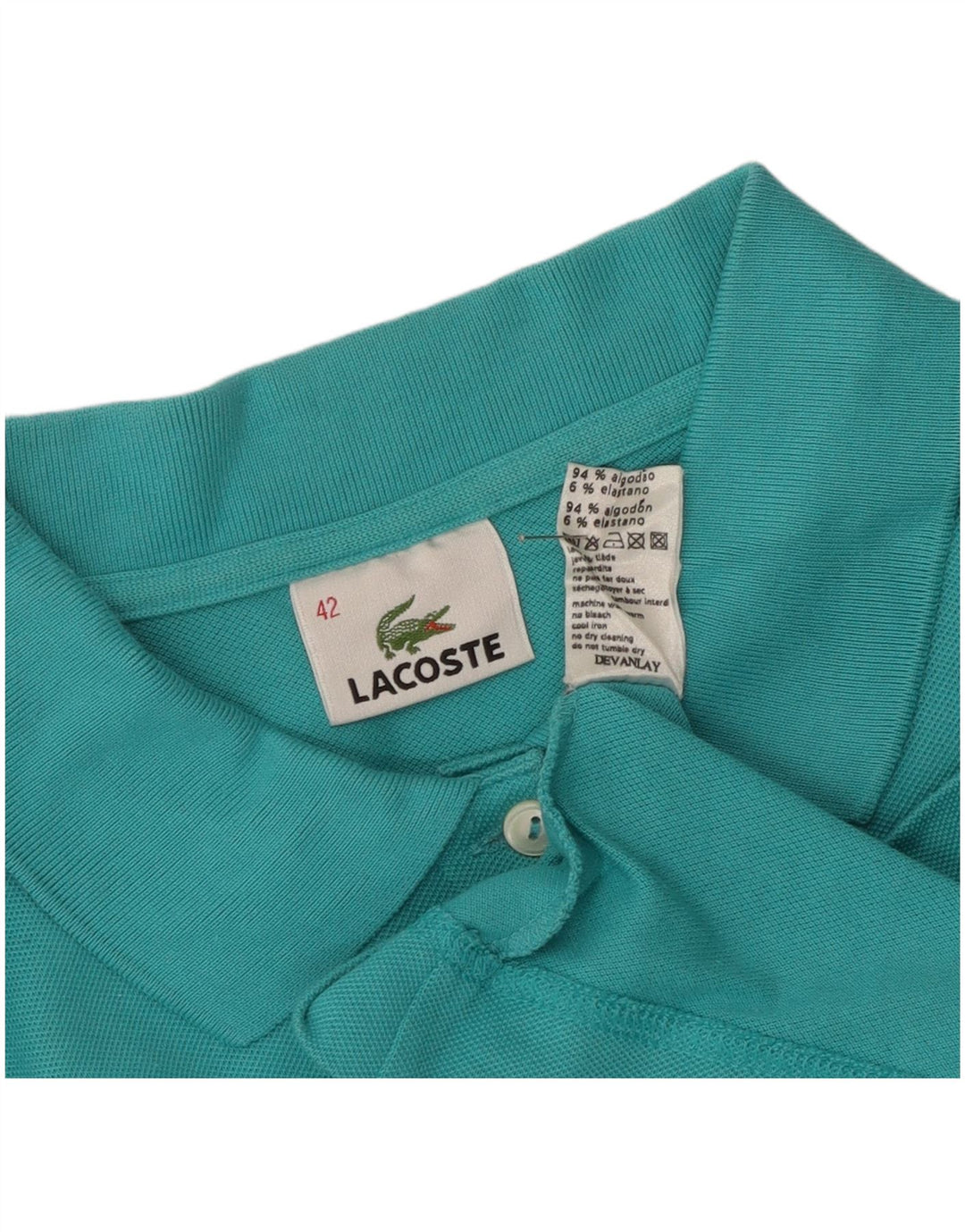 Lacoste Dame Polo Shirt Størrelse 42 Stor Blå Bomuld