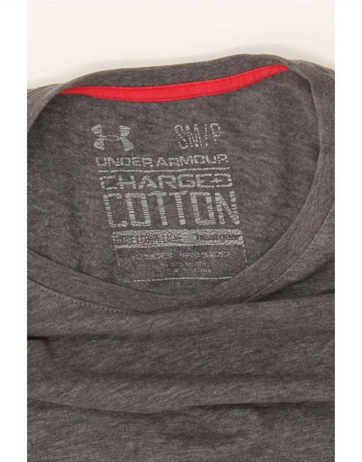 Under Armour Herre Loose Fit T-Shirt Top Lille Grå Bomuld