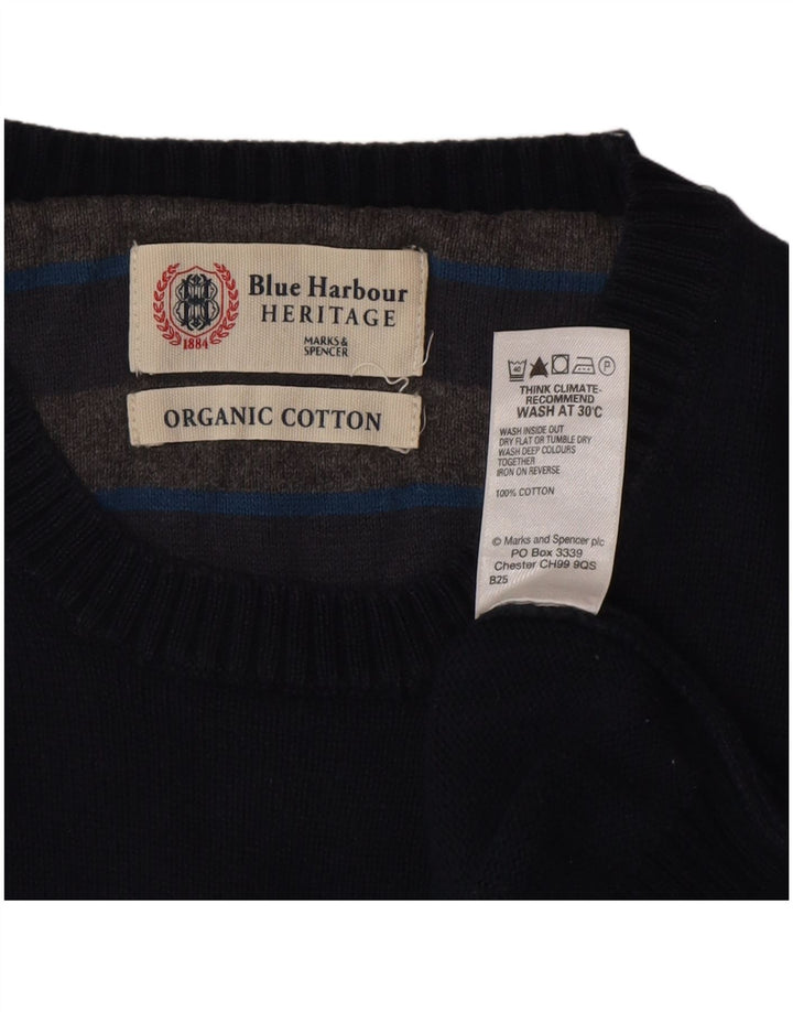 Marks & Spencer Herre sweater med rund hals, medium marineblå bomuld