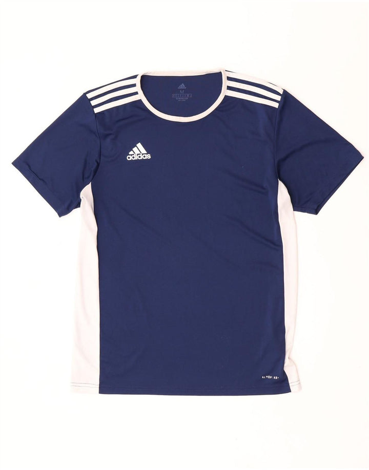 Adidas Herre Aeroready T-Shirt Top Medium Navy Blue Polyester