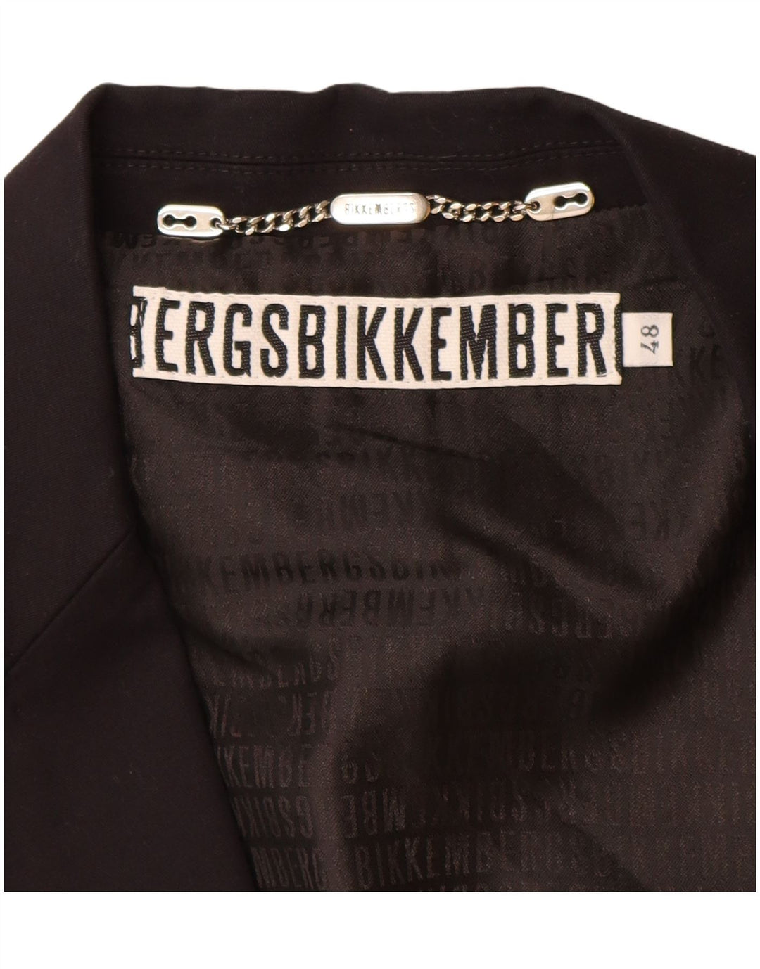 BIKKEMBERGS Herre 2-knaps blazerjakke IT 48 Medium Sort Bomuld