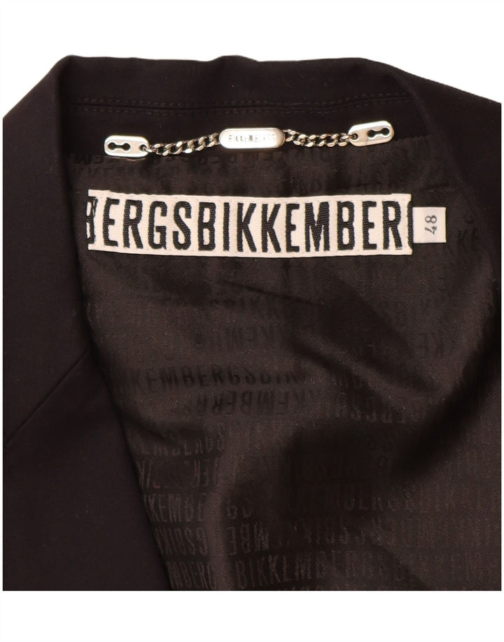 BIKKEMBERGS Herre 2-knaps blazerjakke IT 48 Medium Sort Bomuld