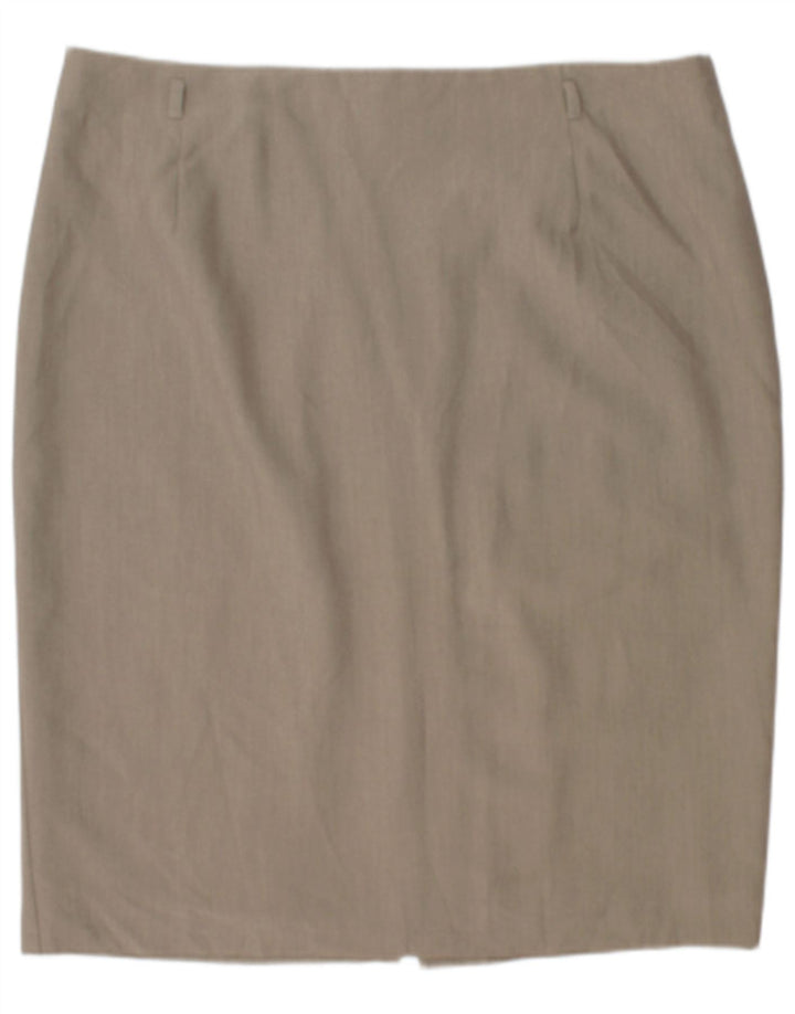 Marks & Spencer Womens Pencil Skirt UK 20 2XL W42 Beige Polyester