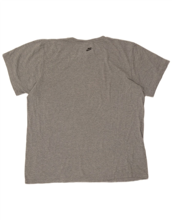 Nike grafisk t-shirt top til mænd XL Grå flækket bomuld