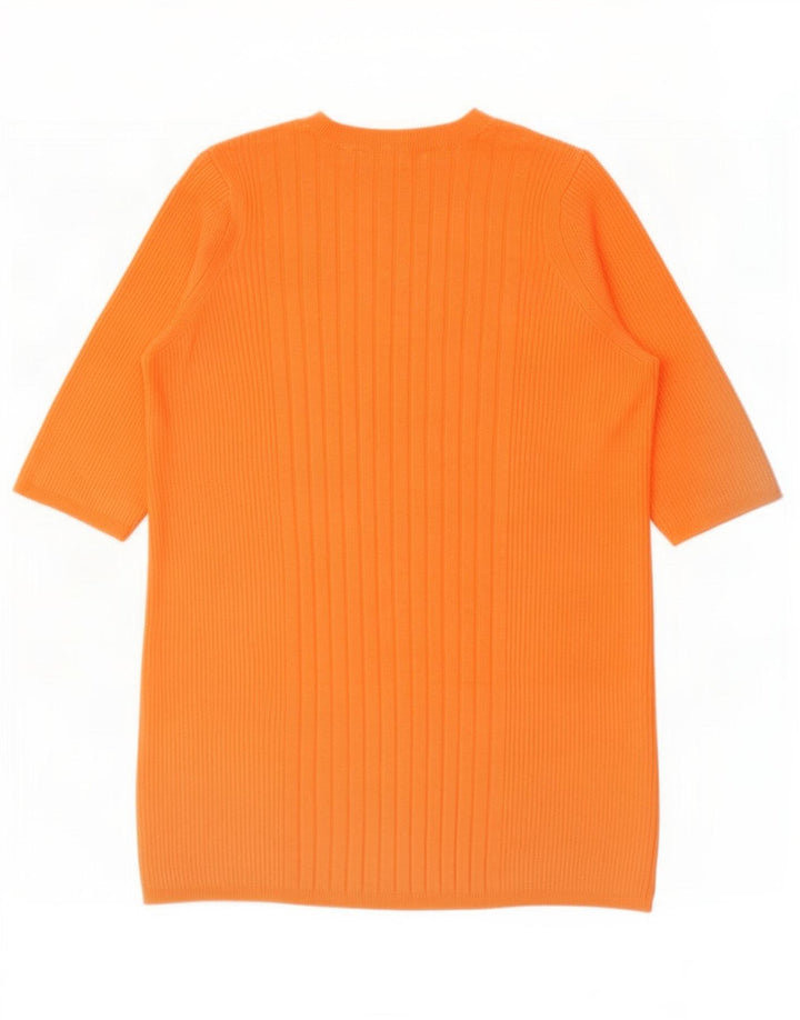Marks & Spencer Dame Top 3/4 ærmet UK 12 Medium Orange Viscose