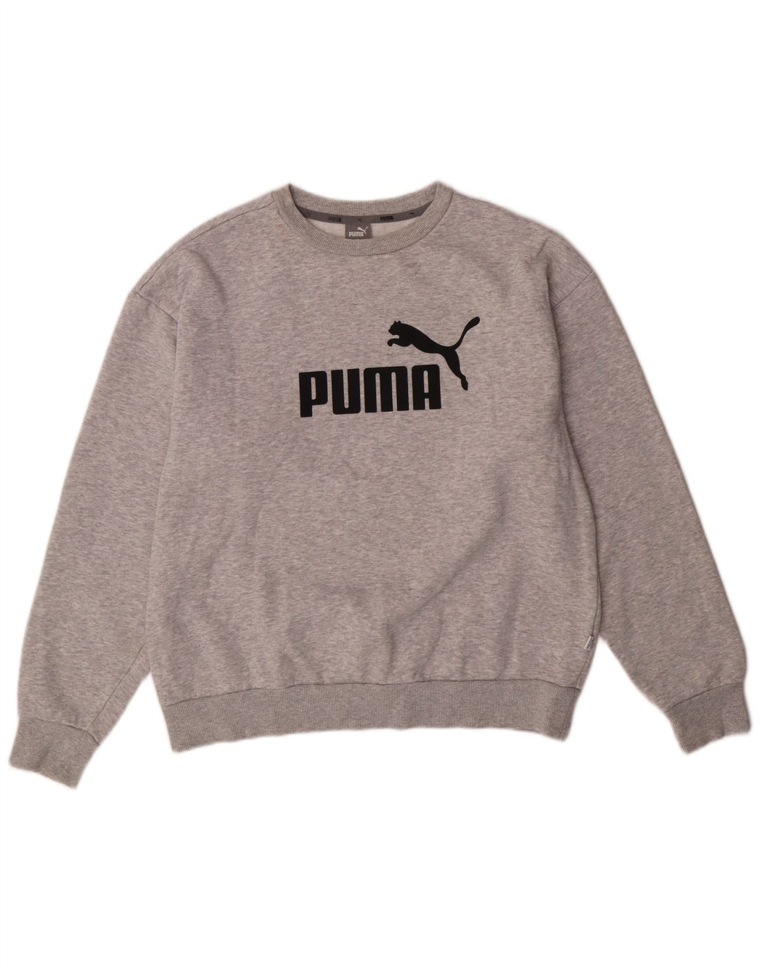 PUMA Graphic Sweatshirt Jumper UK 14 Medium Grey Bomuld
