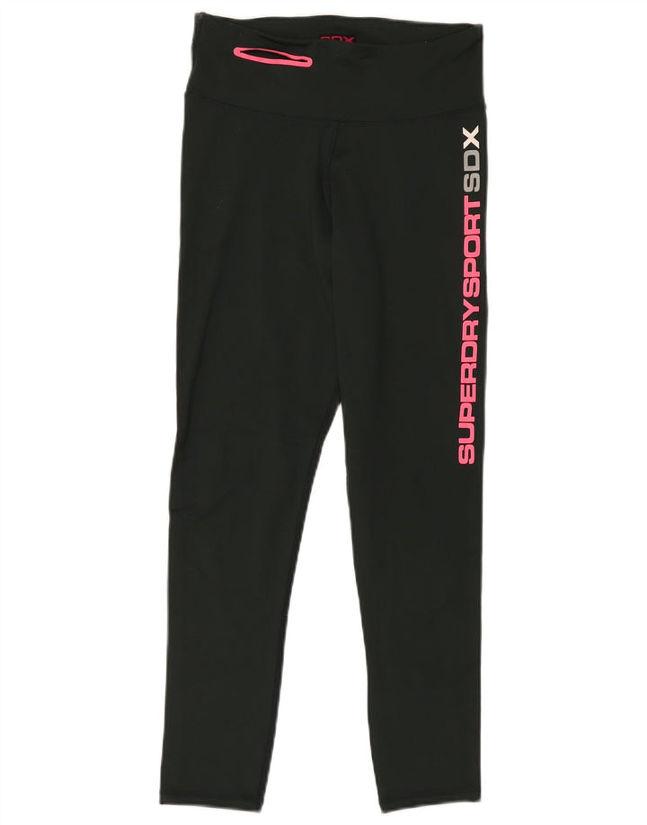 SUPERDRY Grafiske Leggings til kvinder UK 10 Lille grøn polyamid