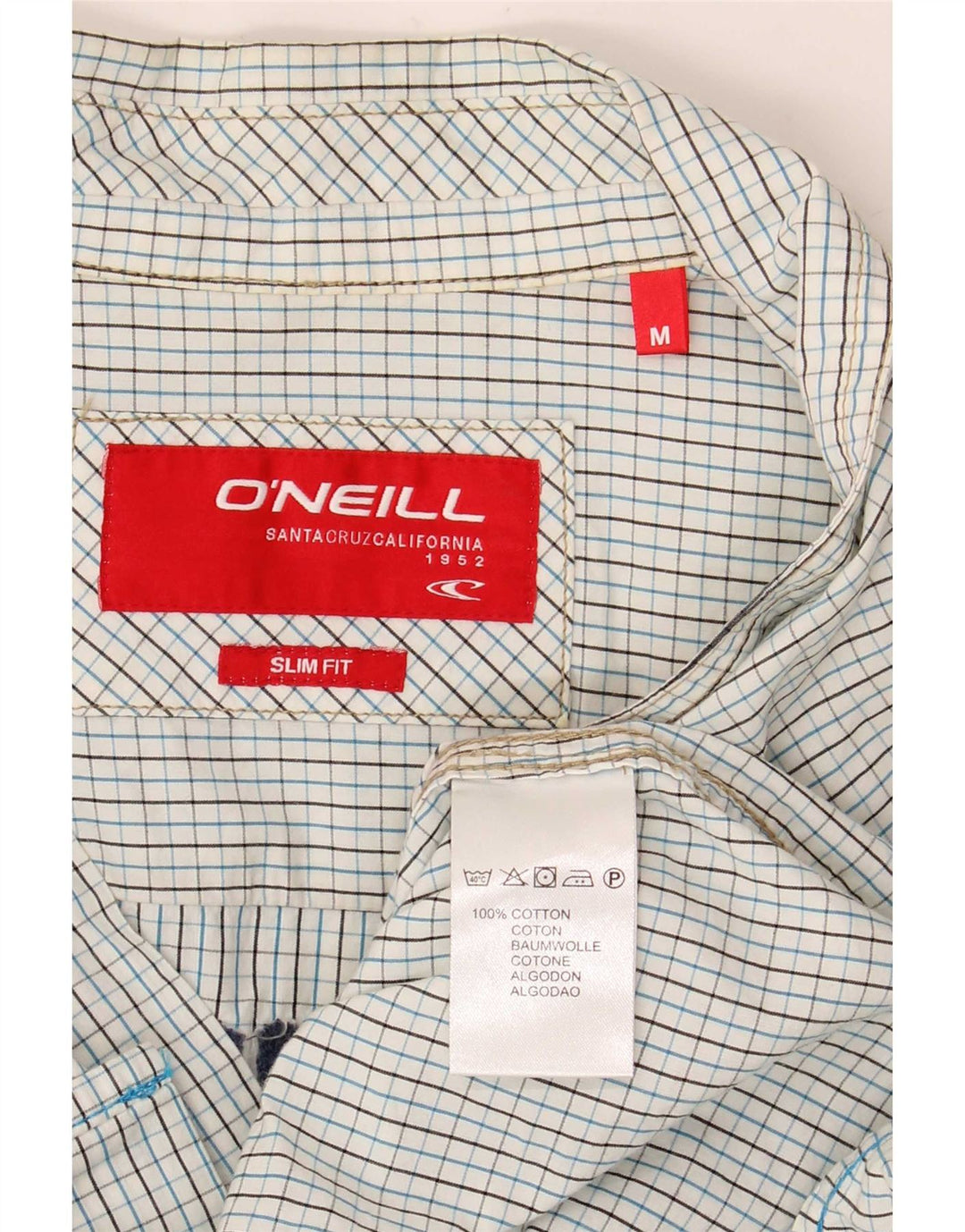 O'Neill Herre Grafisk Slim Fit skjorte Medium blå ternet bomuld