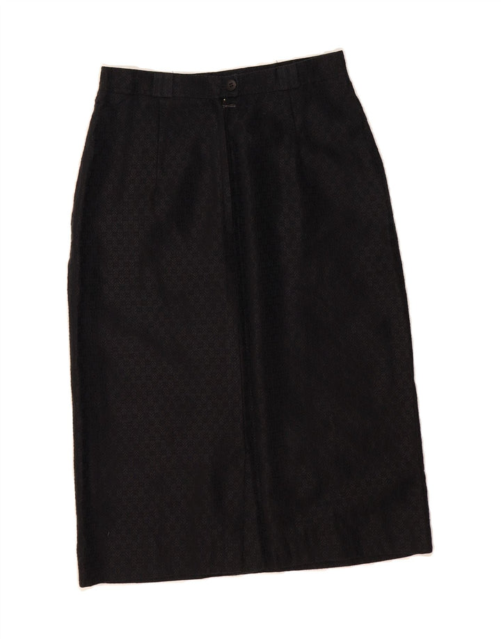 VINTAGE Womens Midi Straight Skirt EU 38 Medium W28  Black Check Cotton Vintage Vintage and Second-Hand Vintage from Messina Hembry 
