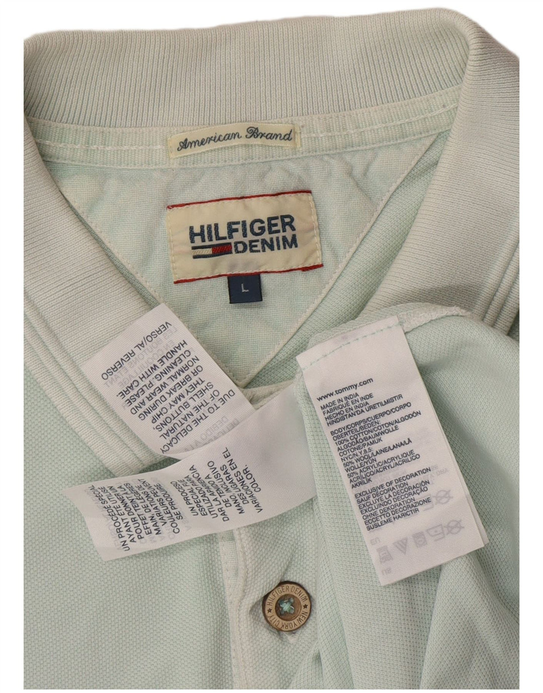 TOMMY HILFIGER Grafisk poloshirt til mænd Stor blå bomuld