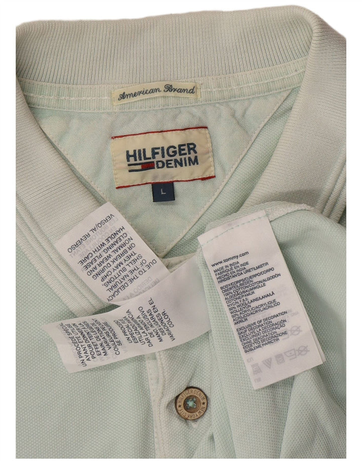 TOMMY HILFIGER Grafisk poloshirt til mænd Stor blå bomuld