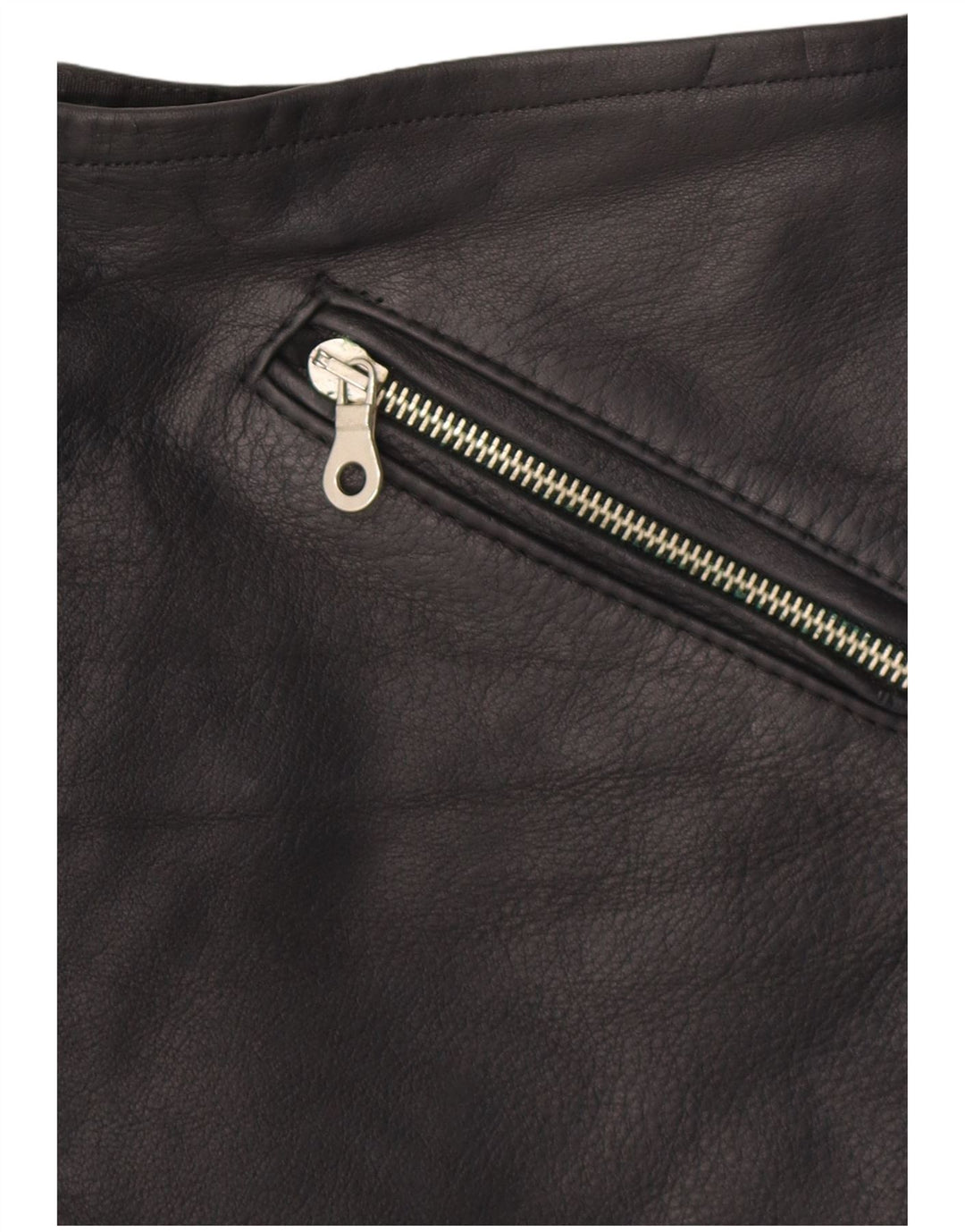 Vintage dame mini læder nederdel W28 Medium Sort