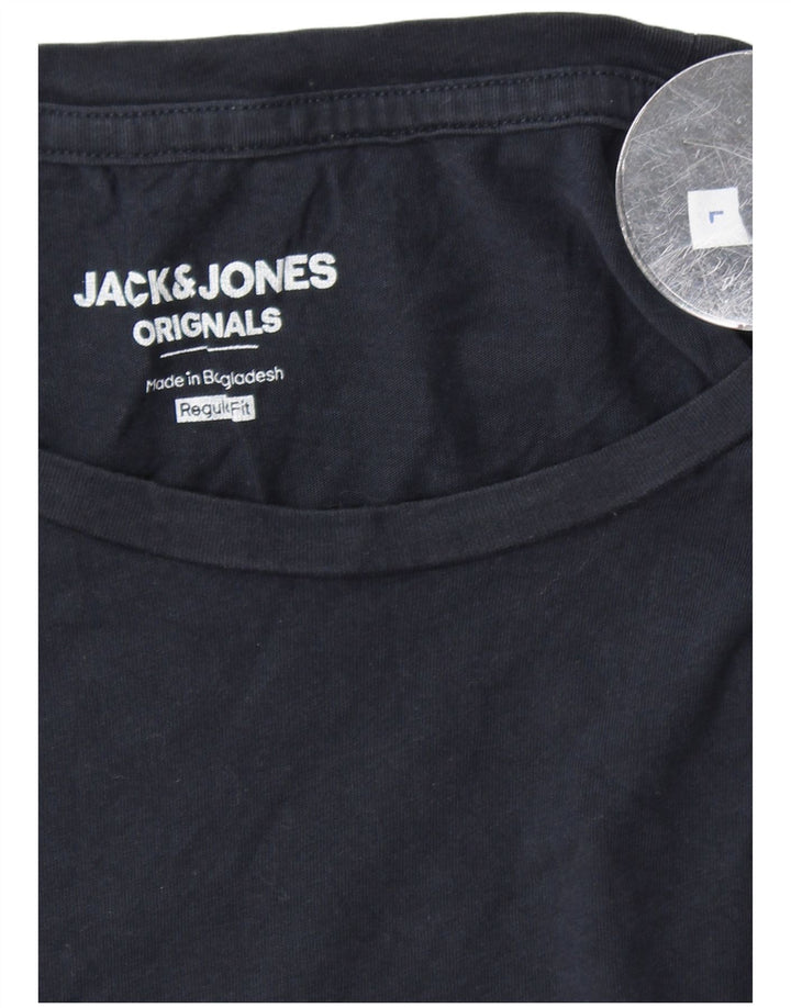 JACK & JONES Herre Regular Fit T-shirt Top Stor marineblå bomuld