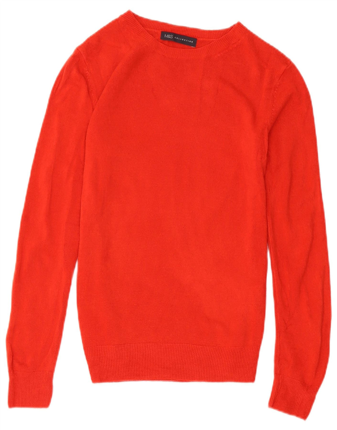 Marks & Spencer Dame Boat Neck Jumper Sweater UK 8 Small Red Acryl
