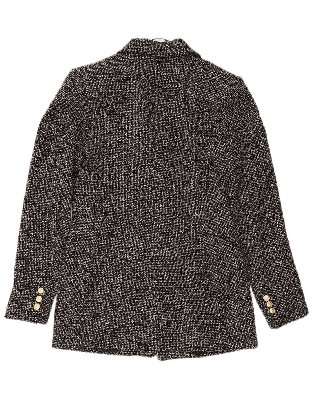 ZARA dobbeltradet blazerjakke til kvinder UK 6 XS Grå polyester