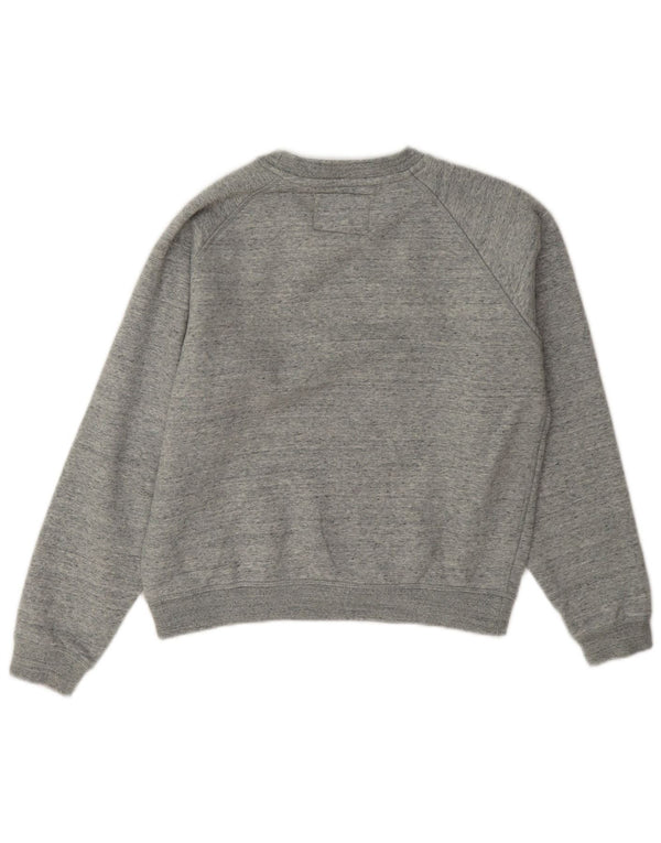 Jack Wills Dame Oversized Sweatshirt Jumper UK 4 XS Grå Flecked Bomuld