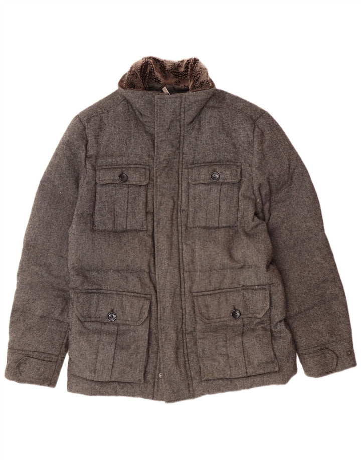 Michael Kors Herre polstret jakke UK 40 Large Grå Polyester