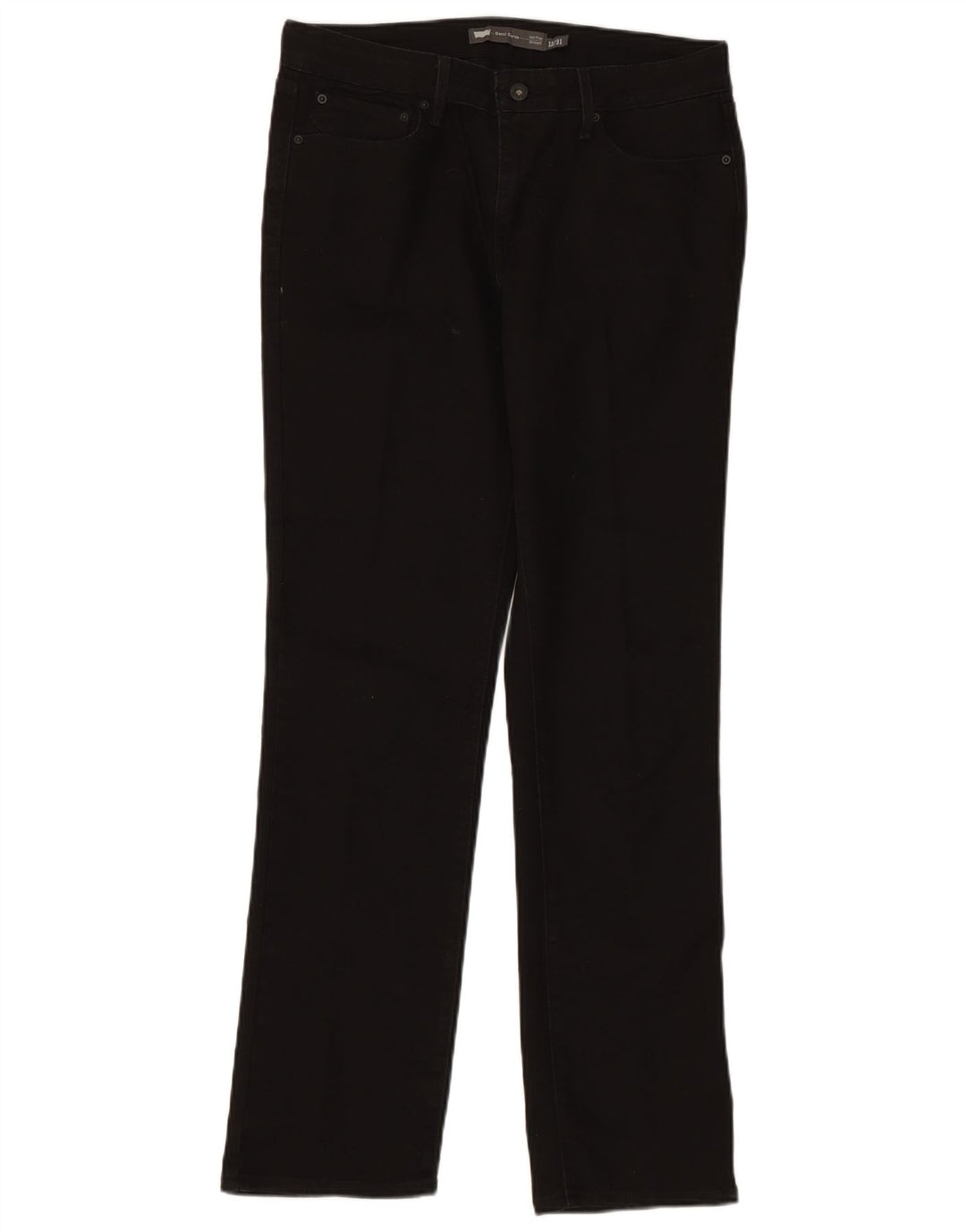 LEVI'S Dame Demi Curve Mid Rise Straight Jeans US 12 Large W32 L31 Black