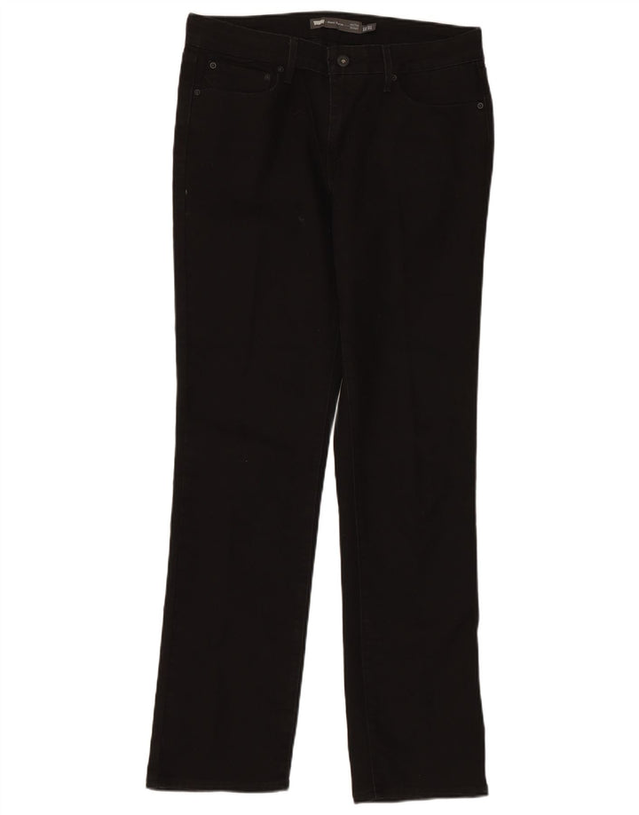 LEVI'S Dame Demi Curve Mid Rise Straight Jeans US 12 Large W32 L31 Black