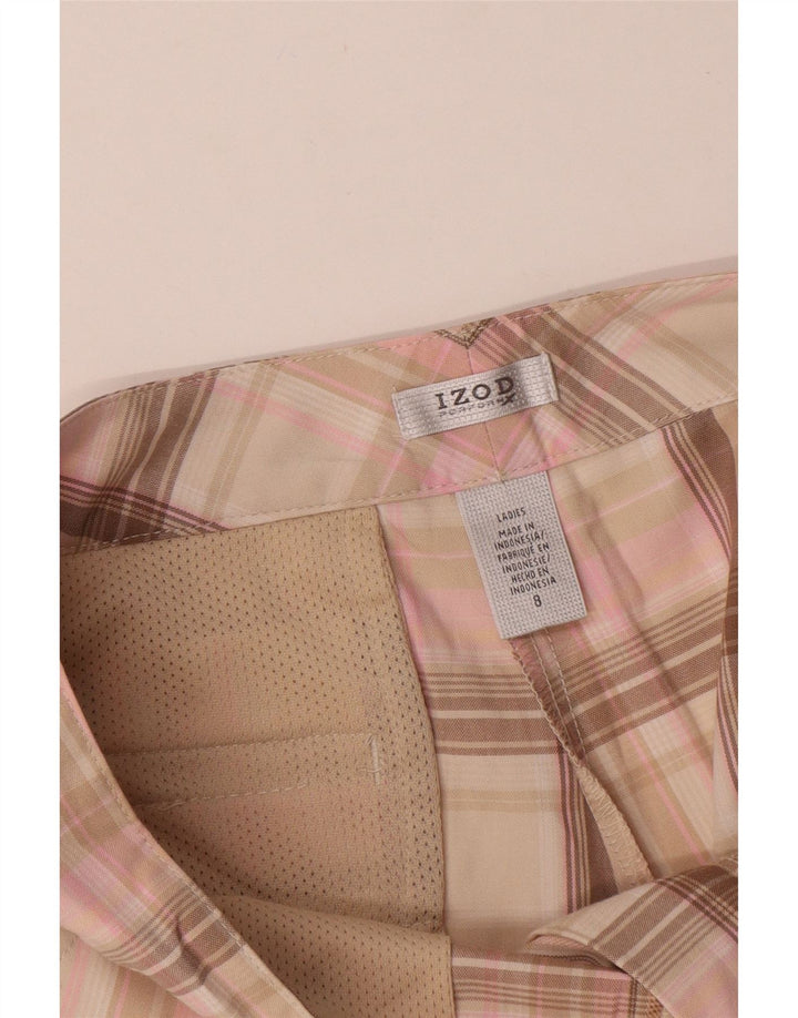 Izod Chino Shorts til kvinder US 8 Medium W32 Pink ternet polyester